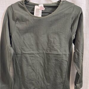 Olive Green Thermal Long Sleeve fleece lined